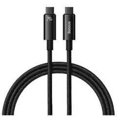 კაბელი Baseus Tungsten Gold Fast Charging Data Cable Type-C to Type-C 240W 1m CAWJ040001  - Primestore.ge