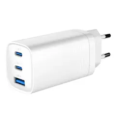 ადაპტერი Gembird TA-UC-PDQC65-01-W 3-port 65 W GaN USB PowerDelivery fast charger White  - Primestore.ge