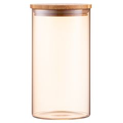 Jar container Ardesto Jar Golden Moon, 760ml, glass, bamboo, round, golden