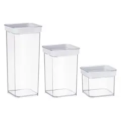 კონტეინერის ნაკრები Ardesto Food storage containers Fresh, 3pcs, plastic, white  - Primestore.ge