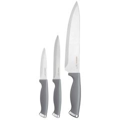 დანების ნაკრები Ardesto Knives Set Gemini Gourmet, 3pcs, stainless steel, plastic, grey  - Primestore.ge