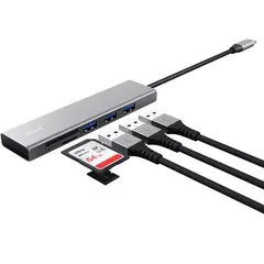 USB ჰაბი TRUST HALYX FAST USB-C HUB & CARD READER  - Primestore.ge
