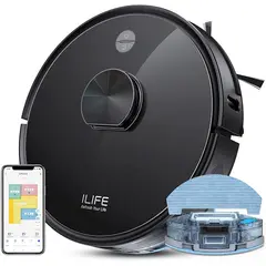 რობოტი მტვერსასრუტი Ilife A20, 4000Pa Laser Navigation Robotic Vacuum & Mop With APP Control, Black  - Primestore.ge