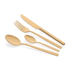 დანა-ჩანგლის ნაკრები Ardesto Cutlery set Black Mars Favola, 4pcs, stainless steel, golden  - Primestore.ge