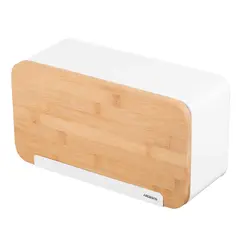 საპურე Ardesto Bread bin Midori 33х13х18cm, metal, bamboo, white  - Primestore.ge