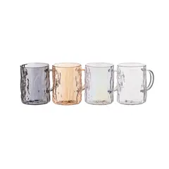 ჭიქების ნაკრები Ardesto Set of cups Shine mix, 260ml, 4pcs, borosilicate glass, transparent, golden, grey, pearlescent  - Primestore.ge