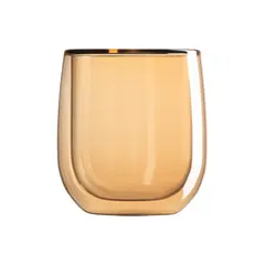 ჭიქების ნაკრები Ardesto Doublewall mug set Golden Moon, 250ml, 2pcs, borosilicate glass, golden  - Primestore.ge
