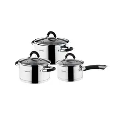 ქვაბების ნაკრები Ardesto Cookware set Gemini Monza with drain, 6pcs, stainless steel  - Primestore.ge