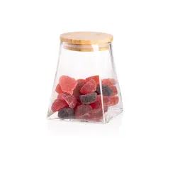 მინის ქილა Ardesto Jar Midori, 510ml, glass, bamboo, cone, transparent  - Primestore.ge