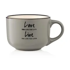 კერამიკის ჭიქა Ardesto Mug Way of life, 550ml, ceramics, gray  - Primestore.ge
