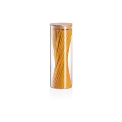 ქილა Ardesto Jar Midori, 1300ml, glass, bamboo, round, transparent  - Primestore.ge