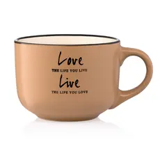 კერამიკის ჭიქა Ardesto Mug Way of life, 550ml, ceramics, light brown  - Primestore.ge