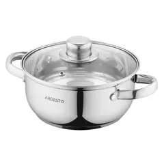 ქვაბი Ardesto Casserole with glass lid Gemini Gourmet Aosta, 1.8l, stainless steel  - Primestore.ge