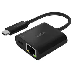 USB-C ადაპტერი Belkin Adapter USB-C - Ethernet 60W PD Black  - Primestore.ge