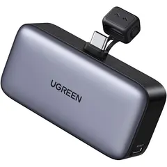 პორტატული დამტენი UGREEN PB503 (35338), 5000mAh, USB Type-C, Built-In USB-C Power Bank, Grey  - Primestore.ge