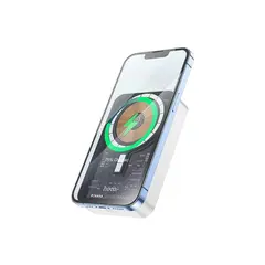 პორტატული დამტენი Hoco Q10A Transparent discovery edition PD20W magnetic wireless fast charging power bank(10000mAh) White  - Primestore.ge