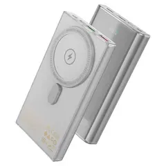 პორტატული დამტენი Hoco Q22 Taurus 22.5W+PD20W magnetic fully compatible power bank with digital display(10000mAh) Gray  - Primestore.ge