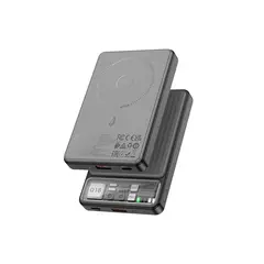 პორტატული დამტენი Hoco Q18 Tourer 22.5W fully compatible power bank with magnetic fast (10000mAh) Black  - Primestore.ge