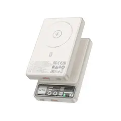 პორტატული დამტენი Hoco Q18 Tourer 22.5W fully compatible power bank with magnetic fast (10000mAh) milky white  - Primestore.ge