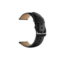 სმარტ საათის სამაჯური 20mm Cowhide Leather Watch Band For Samsung Galaxy Watch's - Black  - Primestore.ge