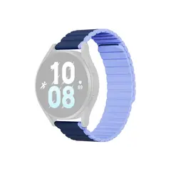 სმარტ საათის სამაჯური DUX DUCIS YA Series 43mm Genuine Cow Leather Strap 20mm Watch Band - Dark Blue+Baby Blue  - Primestore.ge