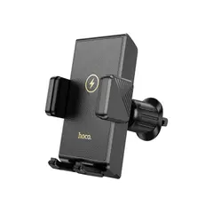ავტომობილის დამტენი Hoco HW21 Precious Wireless Fast Charging Car Holder (air outlet) Black  - Primestore.ge