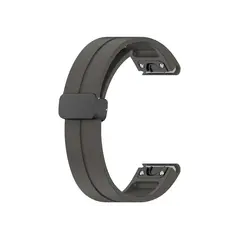 სმარტ საათის სამაჯური 42mm Watch Strap Black Buckle 20mm Magnetic Silicone Band - Dark Grey  - Primestore.ge