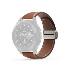სმარტ საათის სამაჯური DUX DUCIS YA Series 43mm Genuine Cow Leather Strap 20mm Watch Band - Brown  - Primestore.ge