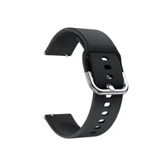 სმარტ საათის სამაჯური for Samsung Galaxy Watch Active / Galaxy Watch Active2 20MM Soft Silicone Smart Watch Strap Replacement Watch Band - Black  - Primestore.ge
