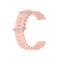 სმარტ საათის სამაჯური For Samsung Galaxy Watch3 41mm / Gear Sport Universal 20mm Wave Design Silicone Replacement Strap Solid Color Wrist Band - Pink  - Primestore.ge