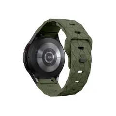 სმარტ საათის სამაჯური For Samsung Galaxy Watch FE 40mm KALEBOL KLB-ZQWFKGJ-001 / Watch 4 / 5 / 6 Football Pattern Silicone Watch Strap Band - Army Green  - Primestore.ge
