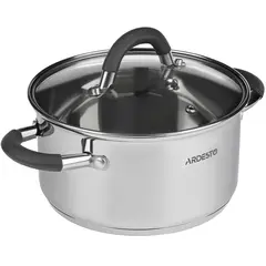 ქვაბი Ardesto Casserole with glass lid Gemini Salerno, 1.2l, stainless steel, silicone  - Primestore.ge