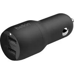 ავტომობილის USB დამტენი Belkin DUAL USB-A CAR CHARGER 12W X2, BLK  - Primestore.ge