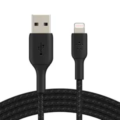 USB კაბელი BELKIN CAA002BT2MBK APPLE IPHONE CHARGER USB TO LIGHTNING CABLE 6FT  - Primestore.ge