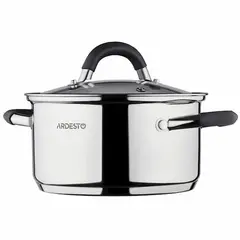 ქვაბი Casserole Ardesto Gemini, glass lid, 2.5 l, gray handles with silicone  - Primestore.ge