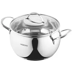ქვაბი Ardesto Casserole with glass lid Gemini Liguria, 4l, stainless steel  - Primestore.ge