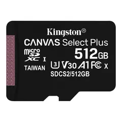 მეხსიერების ბარათი Kingston SDCS2/512GBSP, 512GB, SDXC, UHS-I, U3, Black  - Primestore.ge