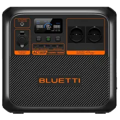 ელექტრო სადგური Bluetti AC180P, 1440Wh, USB-C, USB-A, Power Station, Black  - Primestore.ge
