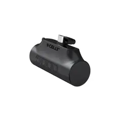 პორტატული დამტენი Celly USB-C Power Bank (5000mAh) Black  - Primestore.ge