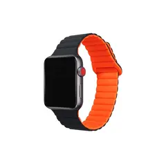 სმარტ საათის სამაჯური Celly Band WBANDMAG For Apple Watch Band 42/44/45mm Black/Orange  - Primestore.ge