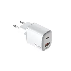 ადაპტერი Celly 35W 1xUSB-C, USB-A GaN Wall Charger White  - Primestore.ge