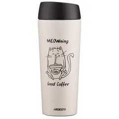 თერმოსი Ardesto AR2645WC Coffee Time Meowning, 450ml, Thermos, Beige  - Primestore.ge