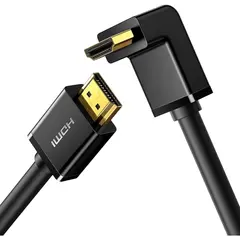 HDMI კაბელი UGREEN HD103 (10172), 4K HDMI Cable Male to Male, 90 Degree, 1m, Black  - Primestore.ge