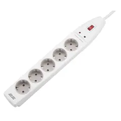 დენის გამანაწილებელი 2Е 2E-SP515M2WH, 5 Socket, 2m, Power Strip With Surge Protector, White  - Primestore.ge
