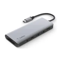 USB-C ჰაბი Belkin AVC009BTSGY, USB-C, HDMI, MicroSD, USB-A, 3.5mm, Hub, Silver  - Primestore.ge