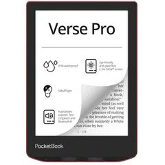 ელექტრონული წიგნი PocketBook PB634-3-CIS 634 Verse Pro, 6", 512MB, 16GB, Wi-Fi, Bluetooth, E-Book Reader, Passion Red  - Primestore.ge