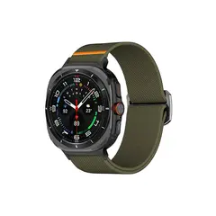სმარტ საათის სამაჯური TVC Samsung Galaxy Watch Ultra 47mm Nylon Strap Elastic Replacement Watch Band - Army Green  - Primestore.ge