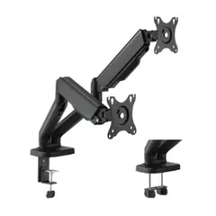 მონიტორის საკიდი Logilink BP0177 Dual monitor mount 17"-32" flat & curved monitors aluminum Black  - Primestore.ge