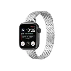 სმარტ საათის სამაჯური TVC Magnetic Buckle Strap for Apple Watch 10 46mm / Ultra 2 / Ultra 49mm / 9 8 7 45mm / SE (2023) SE (2022) SE 6 5 4 44mm / 3 2 1 42mm Stainless Steel Ban  - Primestore.ge