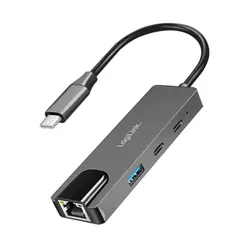 ადაპტერი Logilink UA0432 USB 3.2 Hub 3-port with 2.5G Gigabit Ethernet Adapter Space Grey  - Primestore.ge